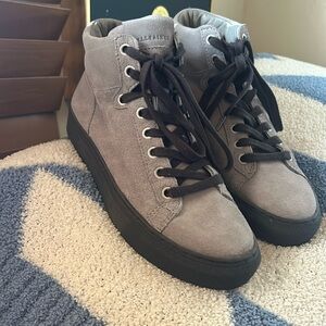 * AllSaints Suede High Top Sneakers * Grey * Size 37